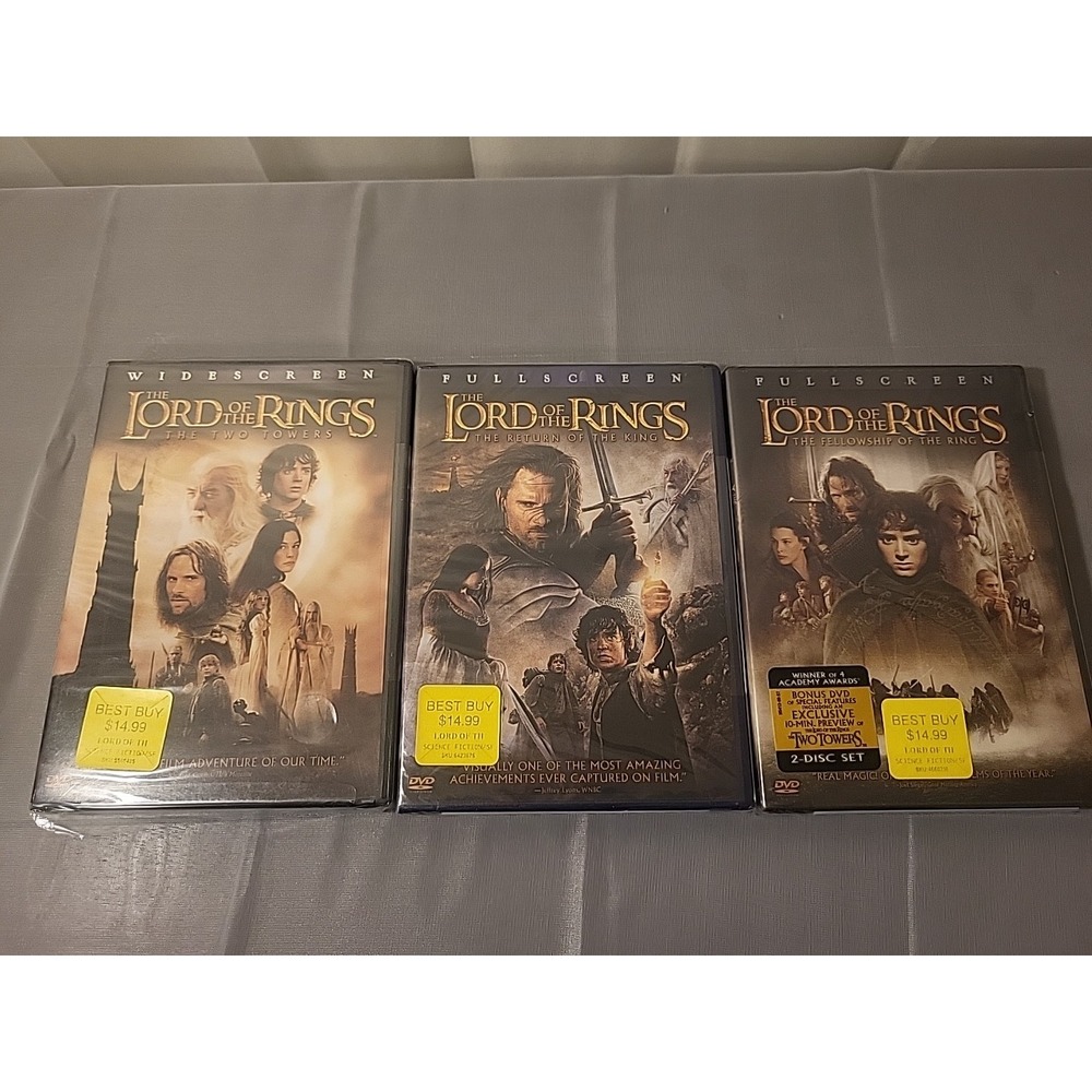 The Lord‎ of the Rings Trilogy 3 DVD Fullscreen Movie Lot
